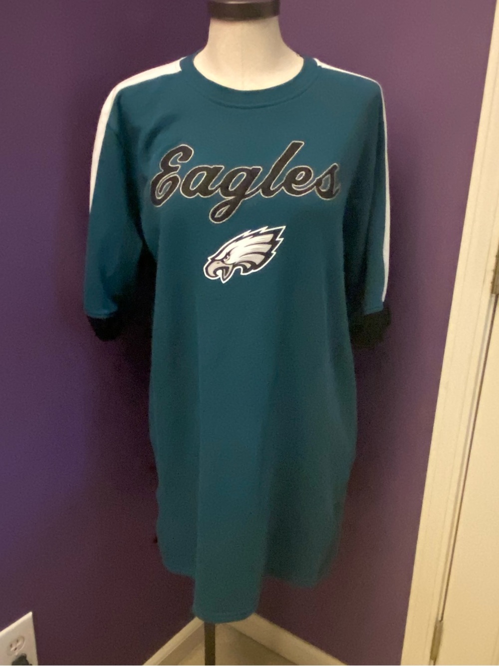G-III 4her Philadelphia Eagles Sweatshirt Dress Womens Large Green Fleece Lined